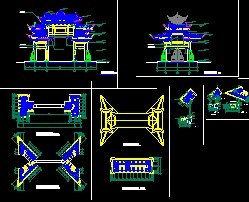 古牌坊施工圖免費下載 - 園林古建 - 土木工程網(wǎng)